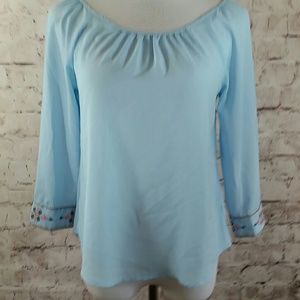 Anthropology Mine top, light blue